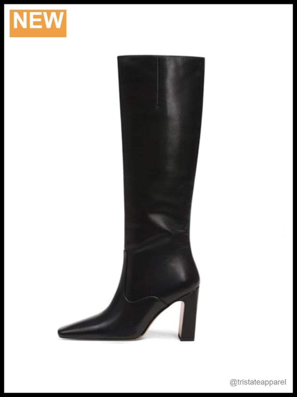 Women's Knee High Boots Square Toe Chunky Block Heeled Faux Leather